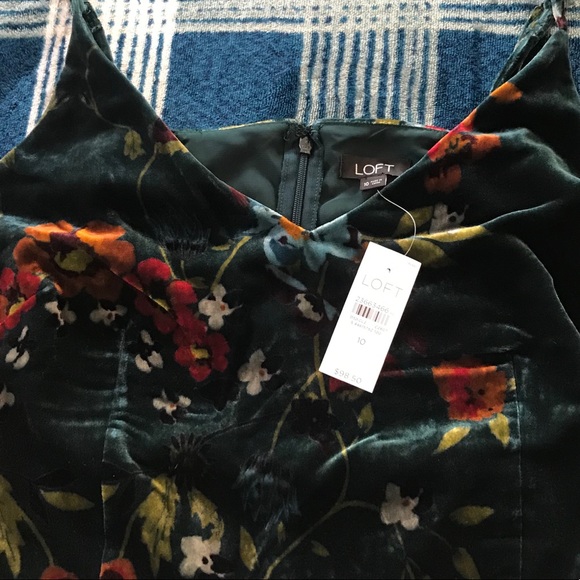 LOFT Pants - LOFT FLORAL VELVET WIDE LEG JUMPSUIT